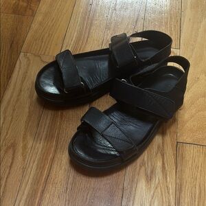 Black Leather Sandals